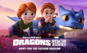 فيلم كرتون تنانين فريق الإنقاذ التنين الذهبي – Dragons Rescue Riders Hunt for the Golden Dragon مدبل